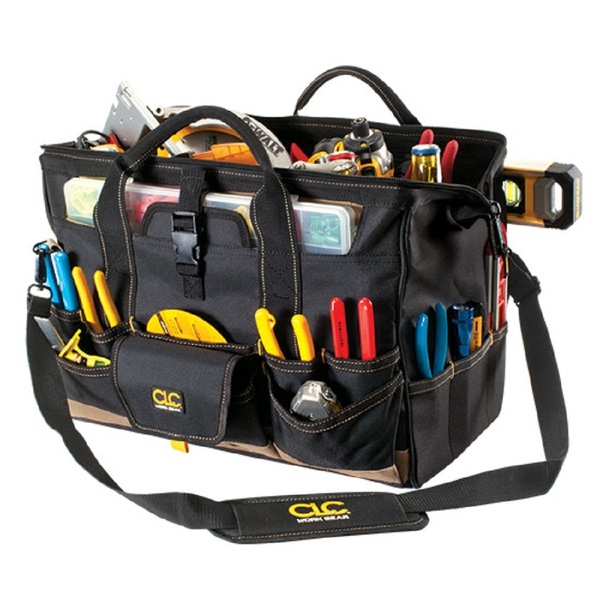 18 In. 37-Pocket Tool Bag With Top Side Plastic Tray